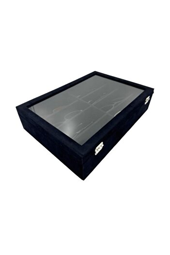 Dijital Çarşı Richbox 8'li Gözlük Kutusu Alcantara Siyah