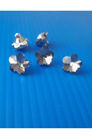 İMREN AKSESUAR Flower Glass Button Black 1 Cm 1 Pack 5 Pieces