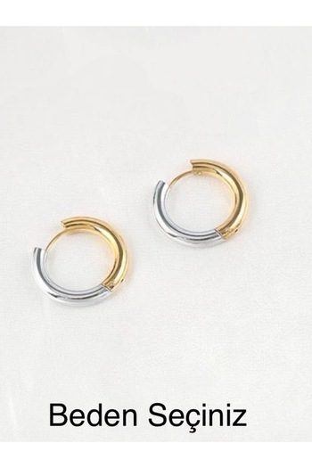 MAZEN Double Color 316L Surgical Steel Hoop Earrings