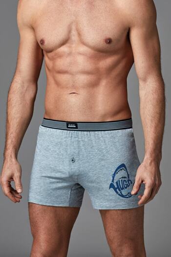 Dagi Gray Melange Printed Boxers
