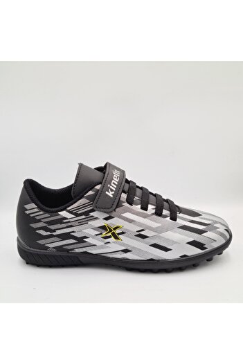 Kinetix Rado Tf 4Fx Gray - Black Boys' Astroturf Football Shoes