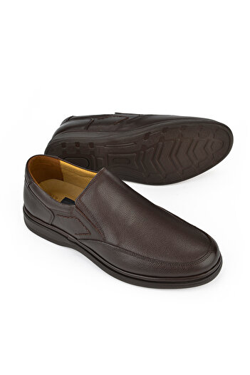 Ziya , Ανδρικά παπούτσια Comfort από γνήσιο δέρμα 1331018z209 Καφέ