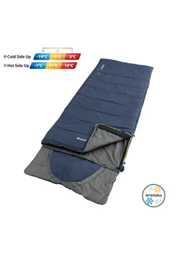 Outwell Contour Lux Summer & Winter Sided -19°C Sleeping Bag Blue Left F