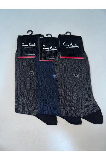 Pierre Cardin 3 Pieces Flat Cotton New Model Men's Socks