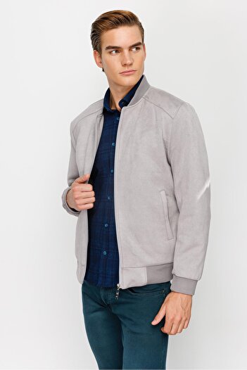 İgs MEN'S GRAY STANDARD STD SUEDE COAT