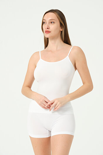FOREVER MORE Thin Strap Seamless Stretchy Women's Singlet & Seamless Basic Women's Boxer Suit