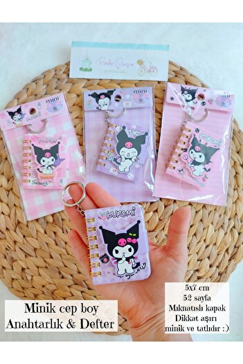 Pembe Çarşı Sanrio Minik Cep Boy Anahtarlık & Defter Kuromi , My Melody, Cinnamoroll 1 Adet