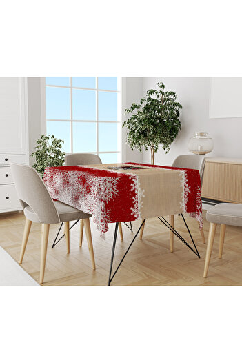 Evmila Christmas Patterned Velvet Texture Tablecloth