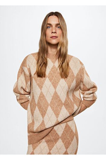 MANGO Woman Dark Camel Women's Adult Sweater37007724