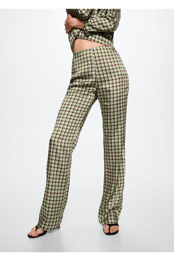 MANGO Woman Green Women's Trousers 37043852