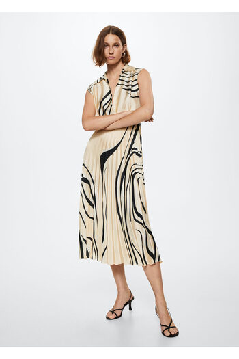 MANGO Woman Off White Γυναικείο Φόρεμα 37014399