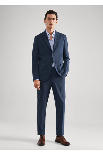 MANGO Man Navy Blue Men's Blazer Jacket47020092