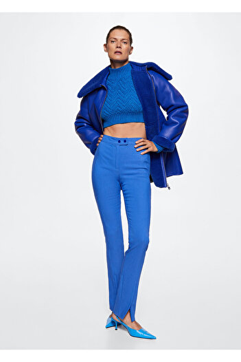 MANGO Woman Blue Women's Trousers 37037770