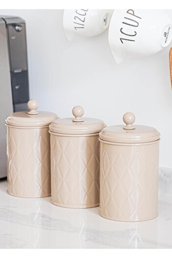 The Mia 1 Lt Prism Tea Sugar Coffee Jar - Caramel