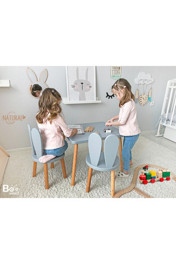 Bee Smart Bunny Masa 2 Sandalye Montessori Çocuk Oyun Etkinlik Çalışma Masası Aktivite Masası