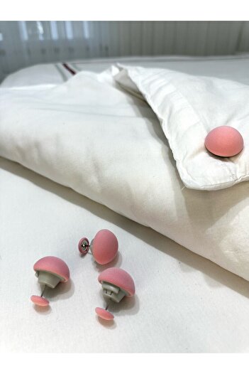 MİMOZA PARK 8 Pieces Mushroom Duvet Cover and Sheet Holder Fixing Device Button Set