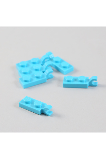 LEGO لوحة ملحقات مخصصة معدلة 1 × 2 مشبك طوب أزرق فاتح 4 قطع للإرسال