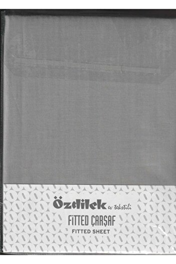 Özdilek Padded Fitted Elastic Sheet Set - 100% Cotton Ranforce, 180 x 200 King Size, Silver Colorist
