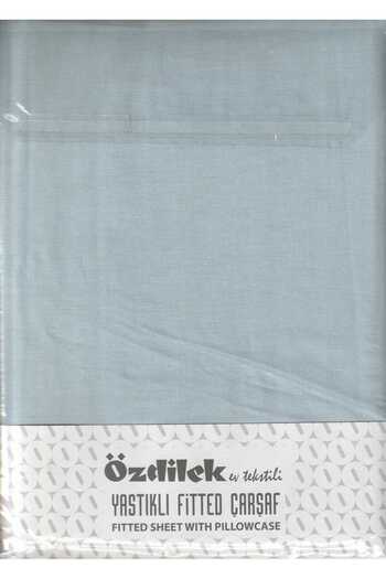 Özdilek Fitted Elastic Sheet Set Padded Sheet 100% Cotton Ranforce 180 x 200 Oversize Aqua Colorist