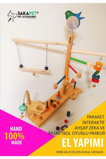 SAKAPET Interactive Sparkle - Wooden Intelligence and Basketball Game Fun Track Sdp1