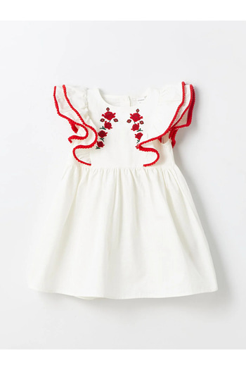 LC Waikiki LCW baby Crew Neck Embroidered Baby Girl Dress dress