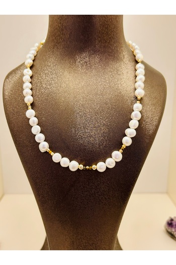 Luna Real Pearl and Tiger Eye Natural Stone Necklace