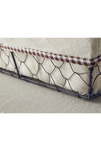 English Home Beige Lydia Metal Bread Basket