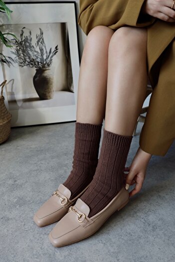 POLKA STORE Manifest Kut Toe Flat Toe Пряжка на плоской підошві Мокасини Мокасини Мокасини Babet Повсякденне жіноче взуття Повсякденне взуття