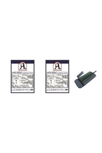 Südor Monalisa Sketchbook A4 120gr 50yp2 Pieces and Fatih Professional Drawing Pen Set of 24 with Bag