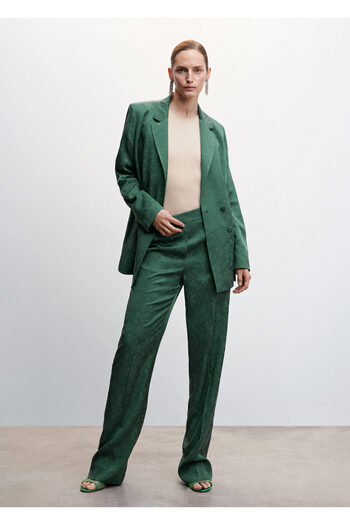 MANGO Woman Green Women's Trousers 37069103