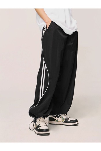 DEEFWEAR Λεπτομέρεια ρίγες unisex παντελόνι αλεξίπτωτο /παντελόνι
