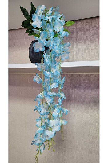 La bella bazar Lampă suspendată cu flori artificiale în ghiveci Lampă suspendată din acacia de culoare moale 5 tulpini 70-80CM