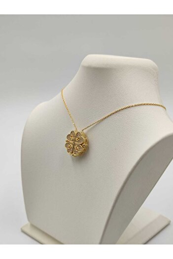 ALTUNTAŞ KALPLİ ANAHTARLI KOLYE 925 AYAR GÜMÜŞ GOLD