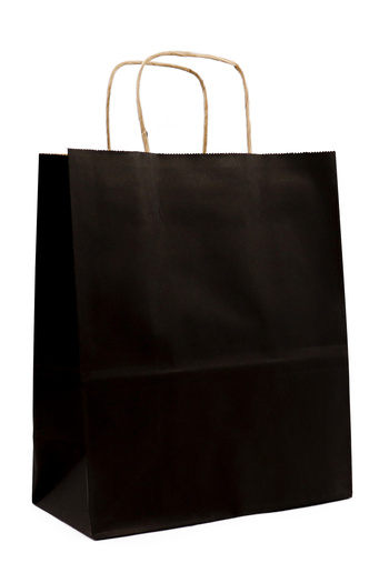 repro design 25 x 31 cm Μαύρη χάρτινη τσάντα 2 τεμαχίων, τσάντα δώρου