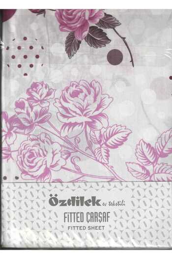 Özdilek Fitted Elastic Sheet Set Padded Sheet 100% Cotton Ranforce 160 x 200 Double Size Murdum Rm555