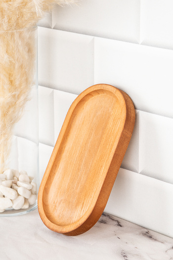 DNS HOME Natural Wooden Stand, Oil Pot Stand, Coffee Presentation Stand, Soap Dish Stand, Wooden Presentation Board