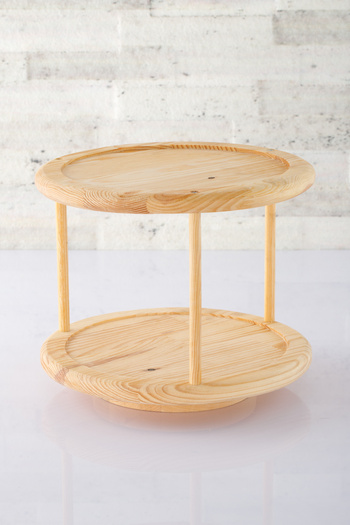 ANJEAHOME Sona Wooden Spice Rack Organizer with Rotating Stand 25x20 Cm