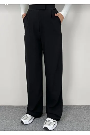 modıcca butik WOMEN'S BELT SLIPPED PALAZOO PANTALON