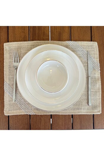 desen izmir American Service,Jut Wicker 6-Piece Gray Embroidered 30 Cm X 40 Cm