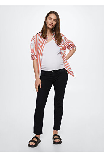 MANGO Woman Black Denim Women's Trousers37132513