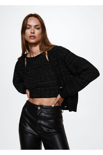 MANGO Woman Black Women's Cardigan37046315