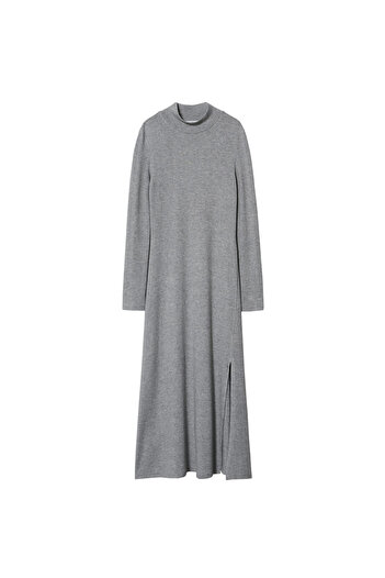 MANGO Woman Gri Kadın Elbise  37027107