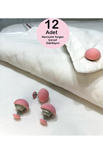KÜÇÜK EW Practical 12-Piece Mushroom Shaped Quilt Fixing Pin Button Clip Sheet Duvet Cover Fixer