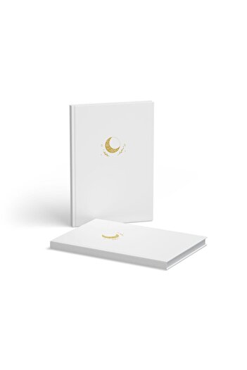 AKILLICA Dotted Notebook Hard Cover with Ribbon 13x21 Cm Hardcover Notebook White 2 Pieces