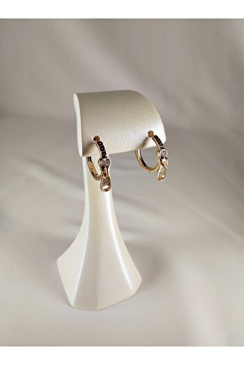 LİLYA AKSESUAR Zipper Detail Jewelled Hoop Earrings