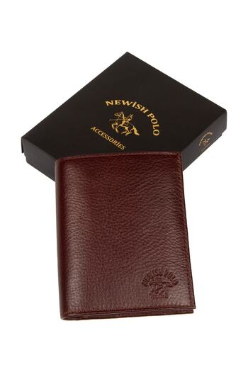 Newish Genuine Leather Brown Men's Wallet with Coin Compartment Polite Men's Wallet