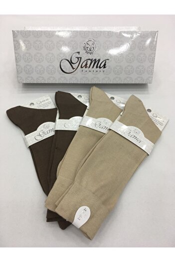 Gama Çorap 4 Pieces 100% Gaze Cotton (Cotton) Nylon-Free Double Sole Summer Thin Men's Socks