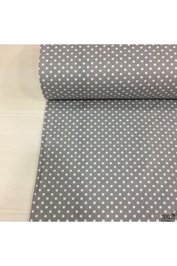 Renk Tekstil Polka Dot Gray 100% Cotton Poplin Fabric