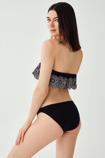 Dagi Fekete Flounce pánt nélküli bikini szett