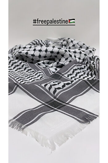 Onur Puchsia - Women's Men's Puchsia Palestine Black and White Kefiye Model Square Puchsia Dubai Cashmere Fabric Light Product